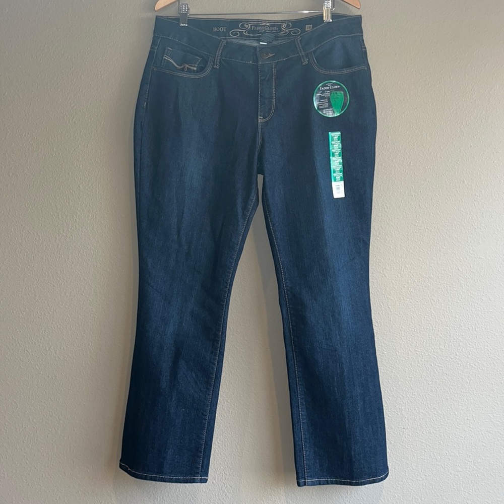NWT Faded Glory Boot Cut Dark Wash Jeans
